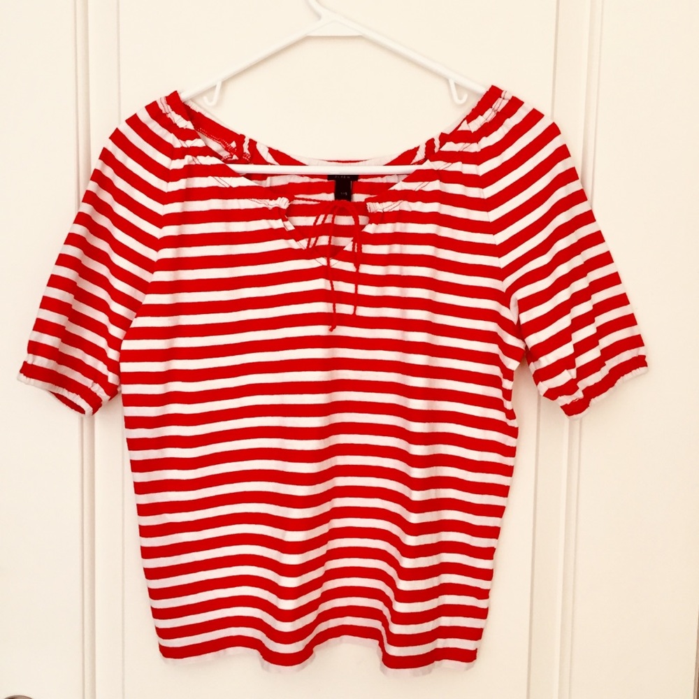 J. Crew Striped Peasant Top